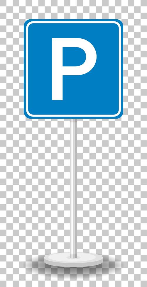 Parking sign with stand vector