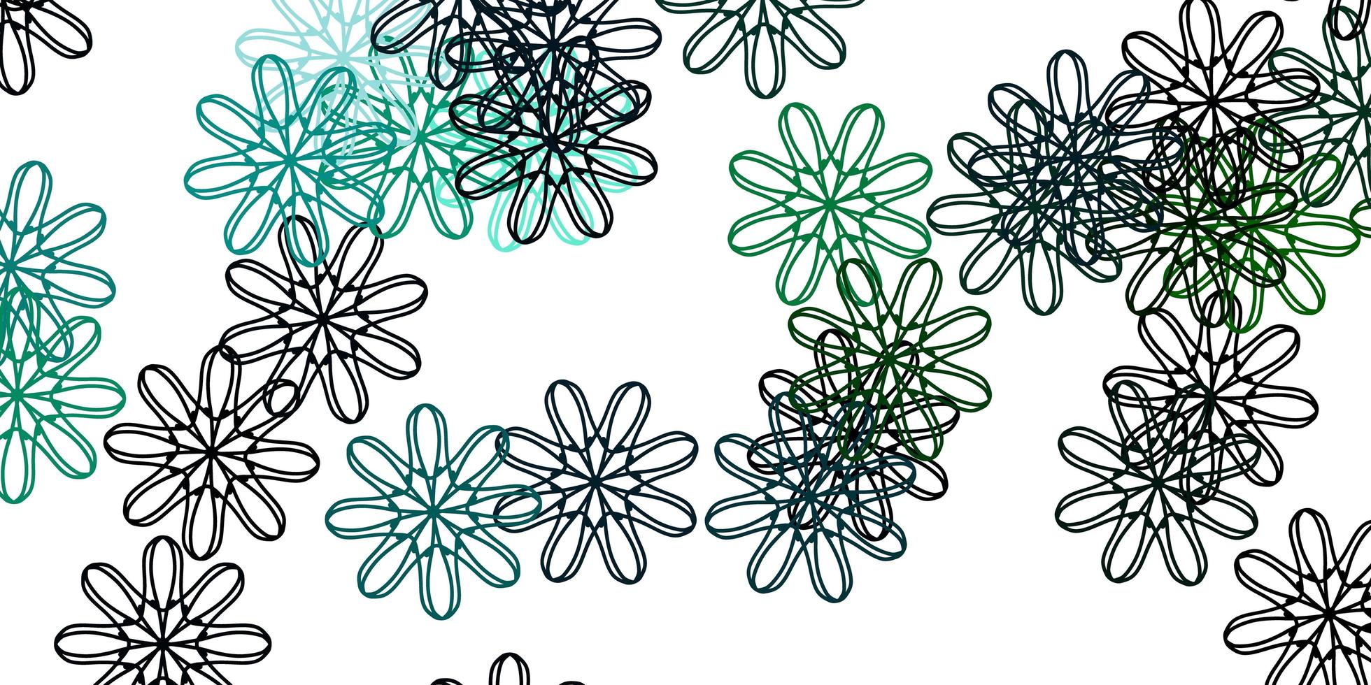 Light Blue, Green vector doodle texture with flowers.