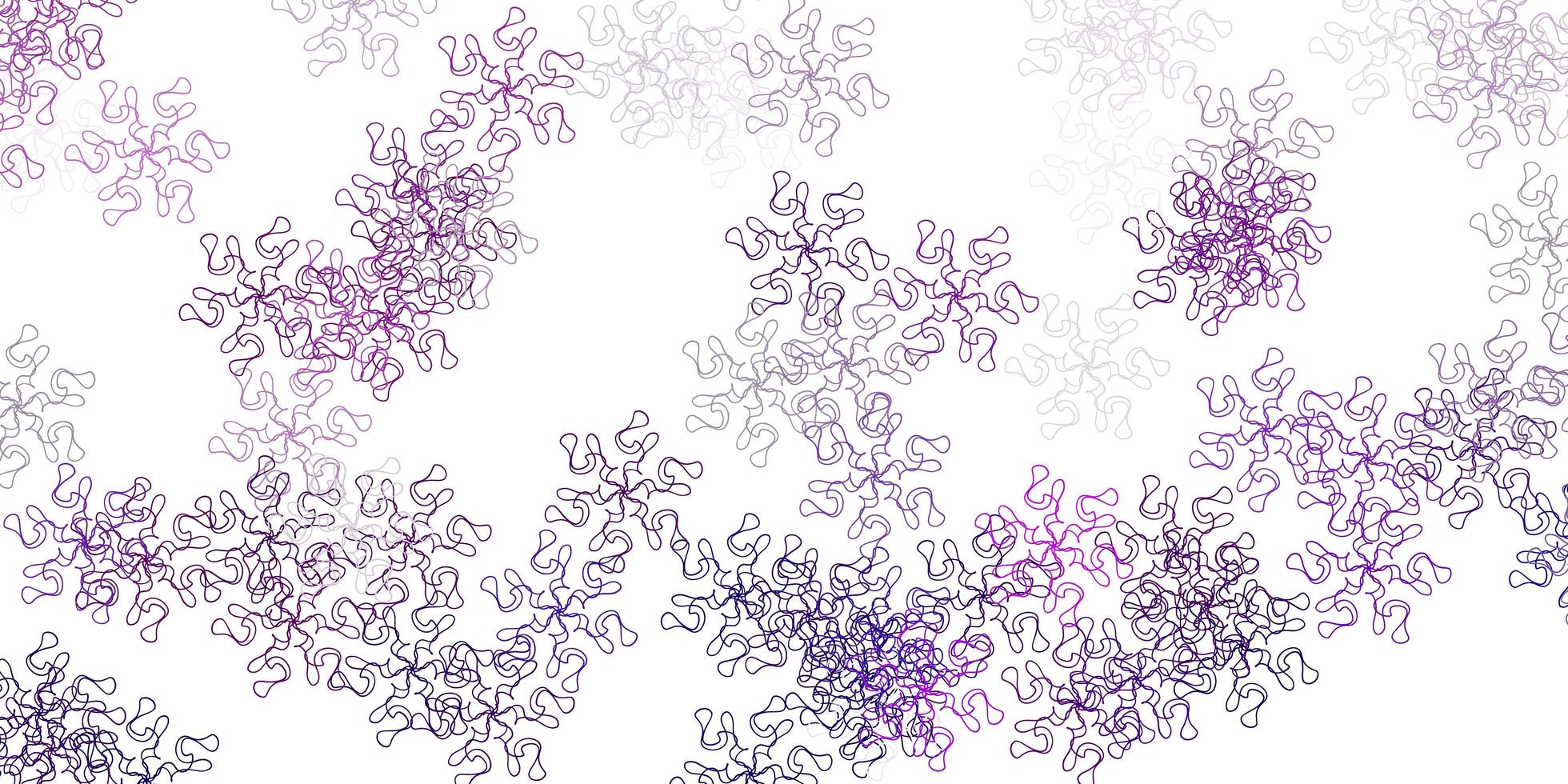 Light purple vector doodle texture with flowers.