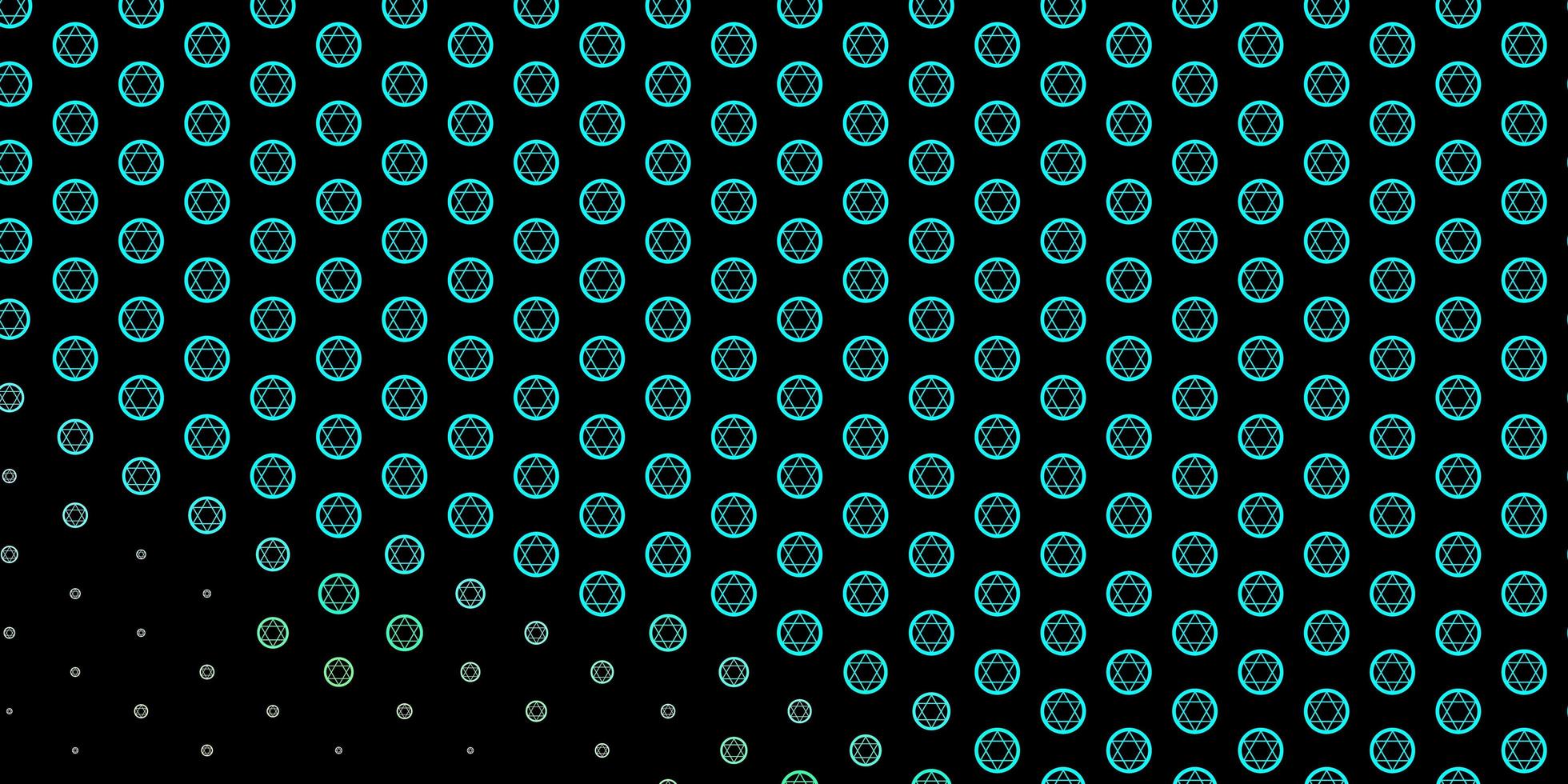 Dark Blue, Green vector texture with religion symbols.