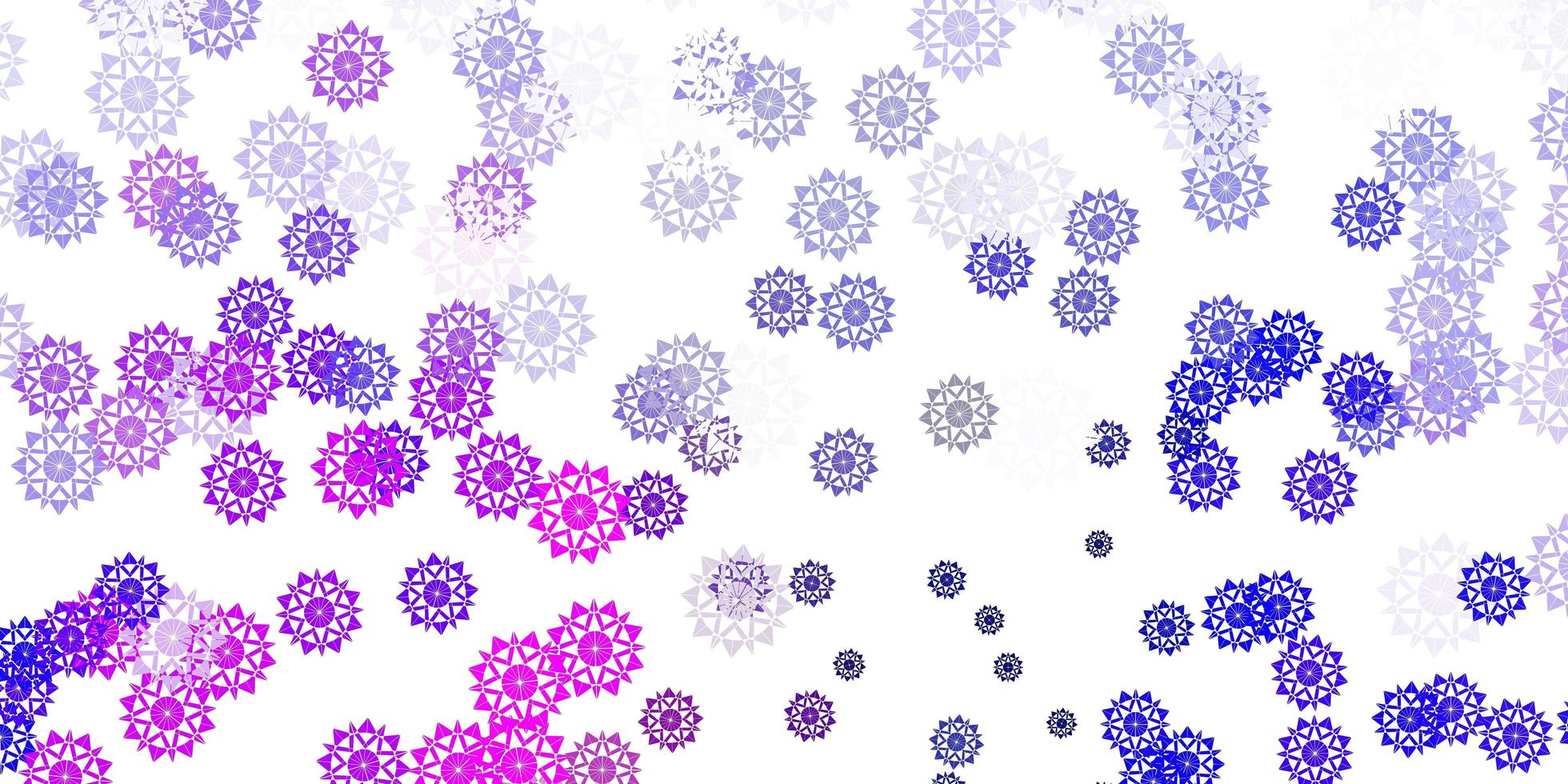 Light pink, blue vector background with christmas snowflakes.