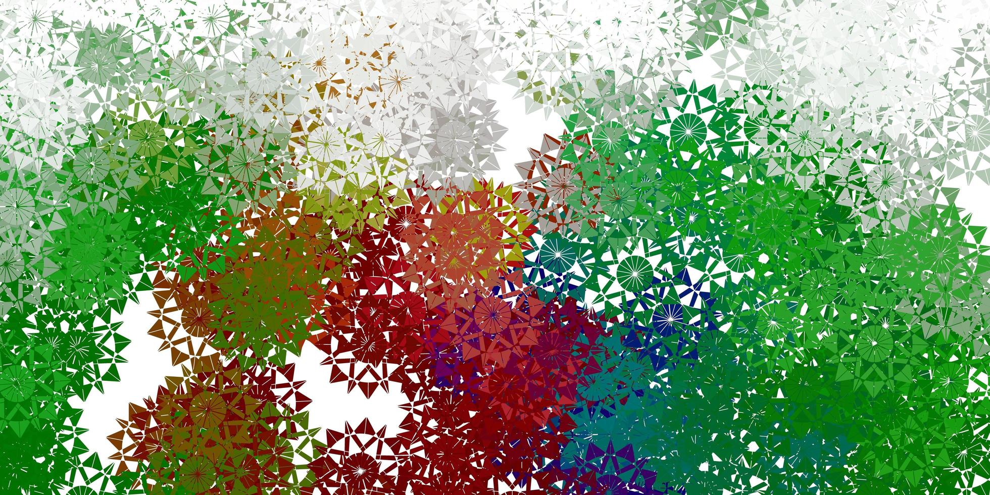 Light green vector beautiful snowflakes backdrop with flowers.