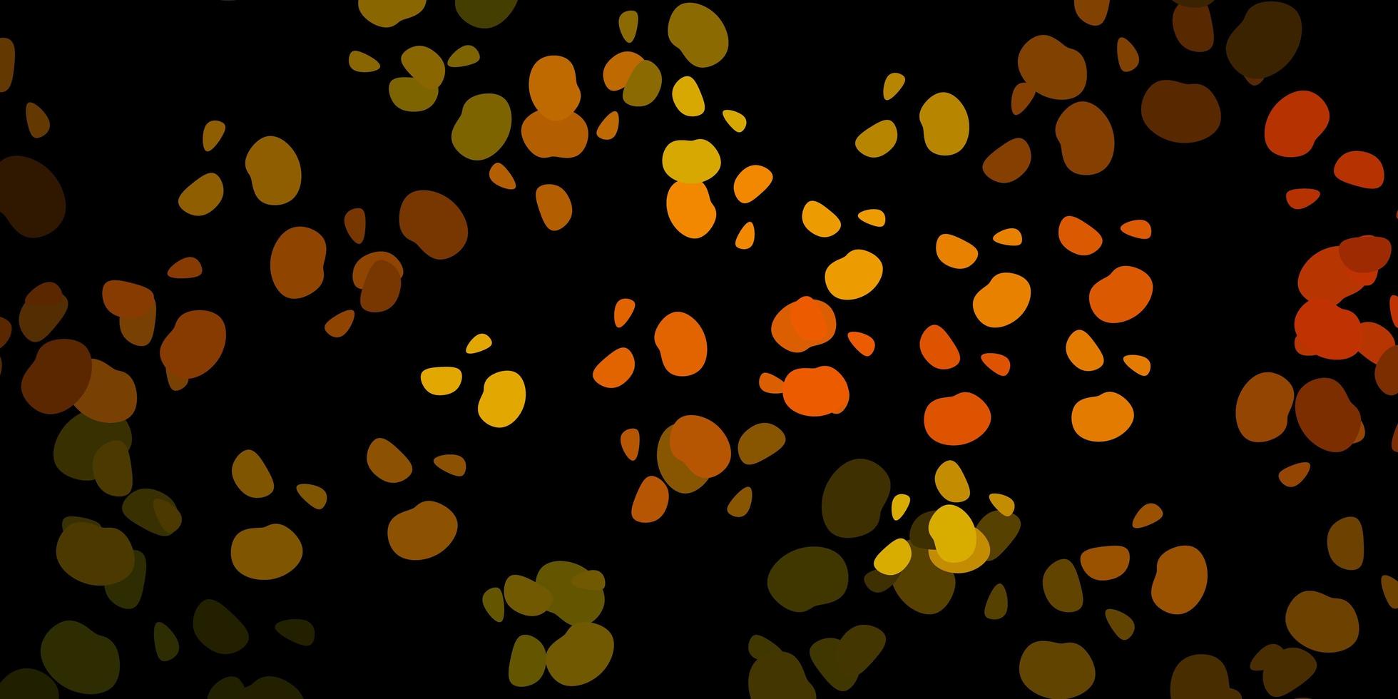 Dark green, yellow vector background with random forms.