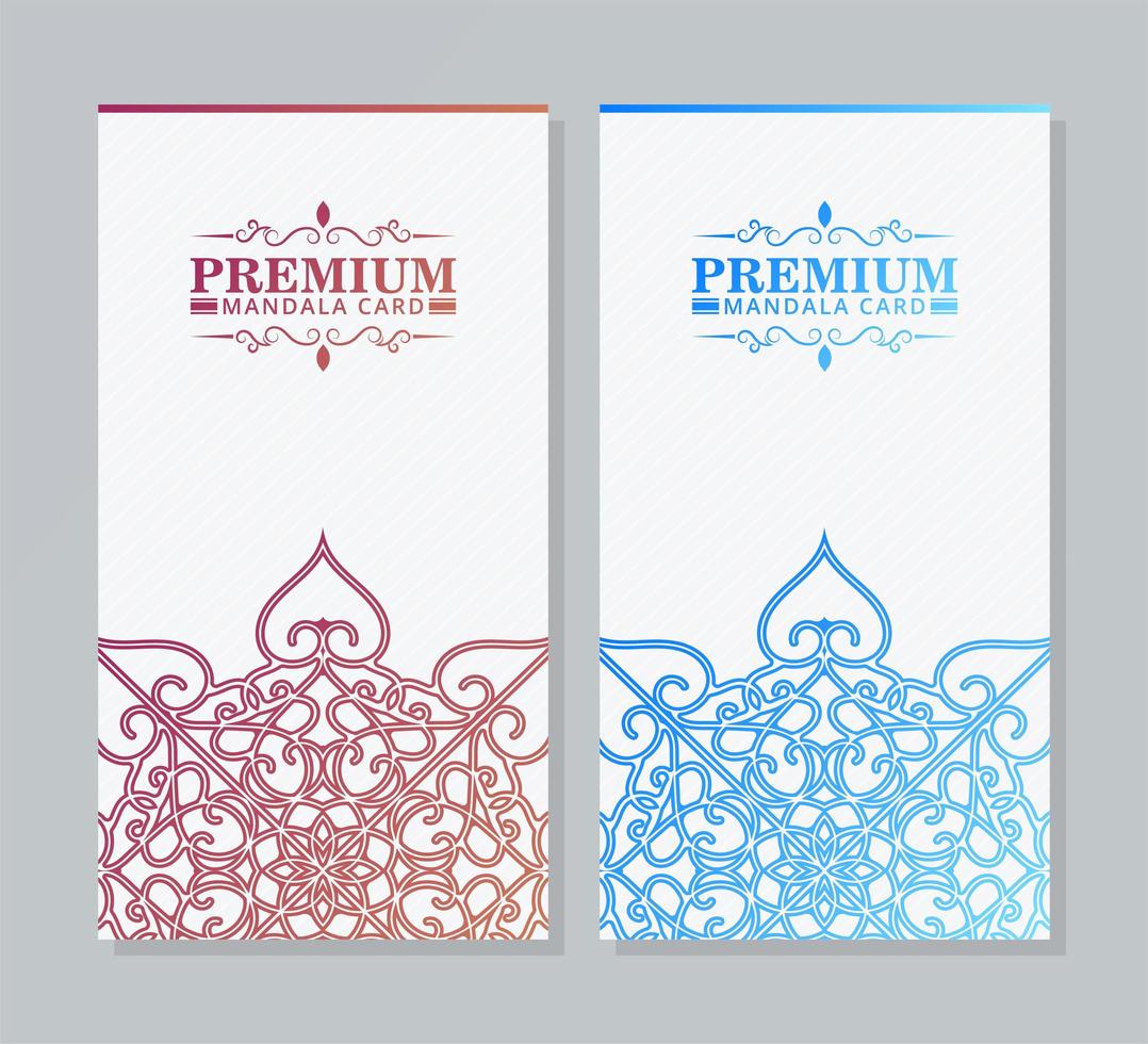 Gradient mandala concept vertical banner set vector