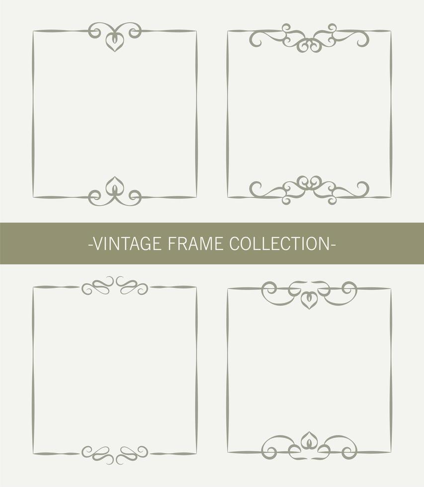 Vintage ornamental frame collection set vector