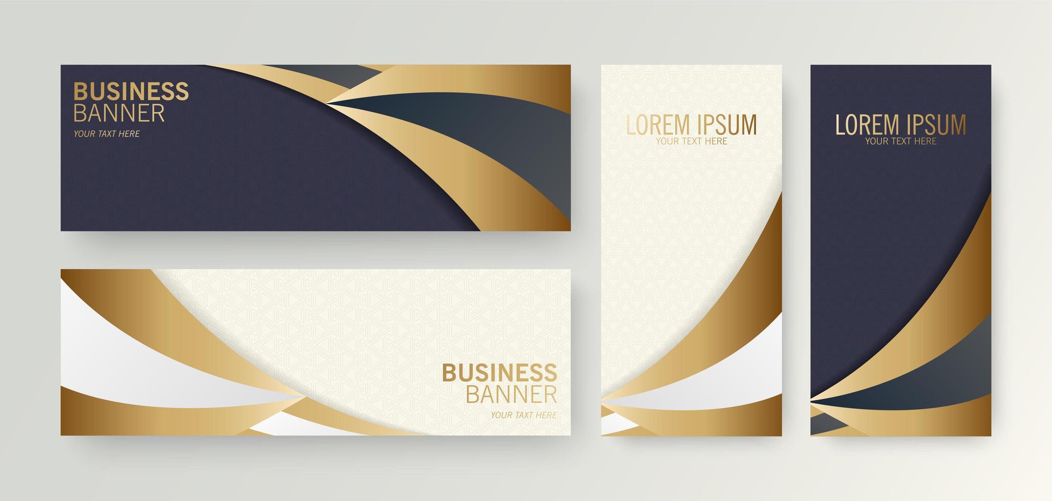 Luxury business banner with curve background vector