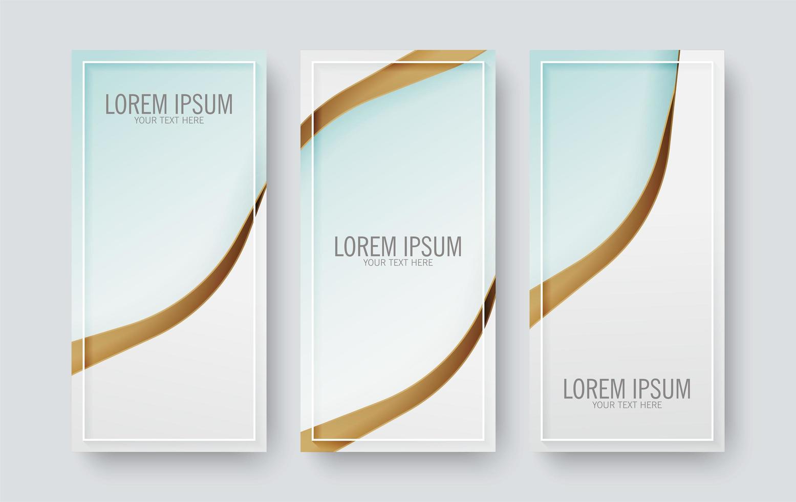 Abstract wavy vertical banner set vector