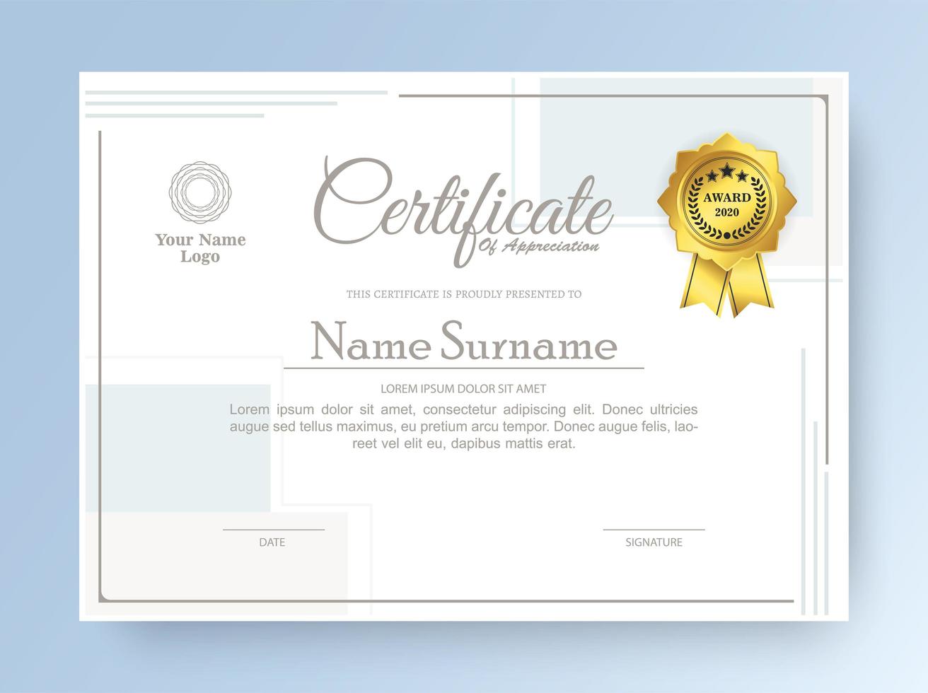 Membership certificate best award diploma template vector