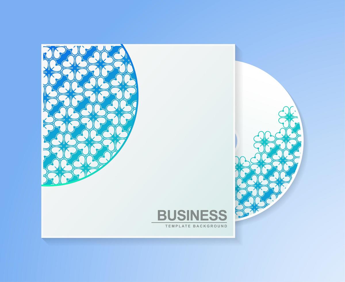 Gradient cd cover with floral pattern texture vector