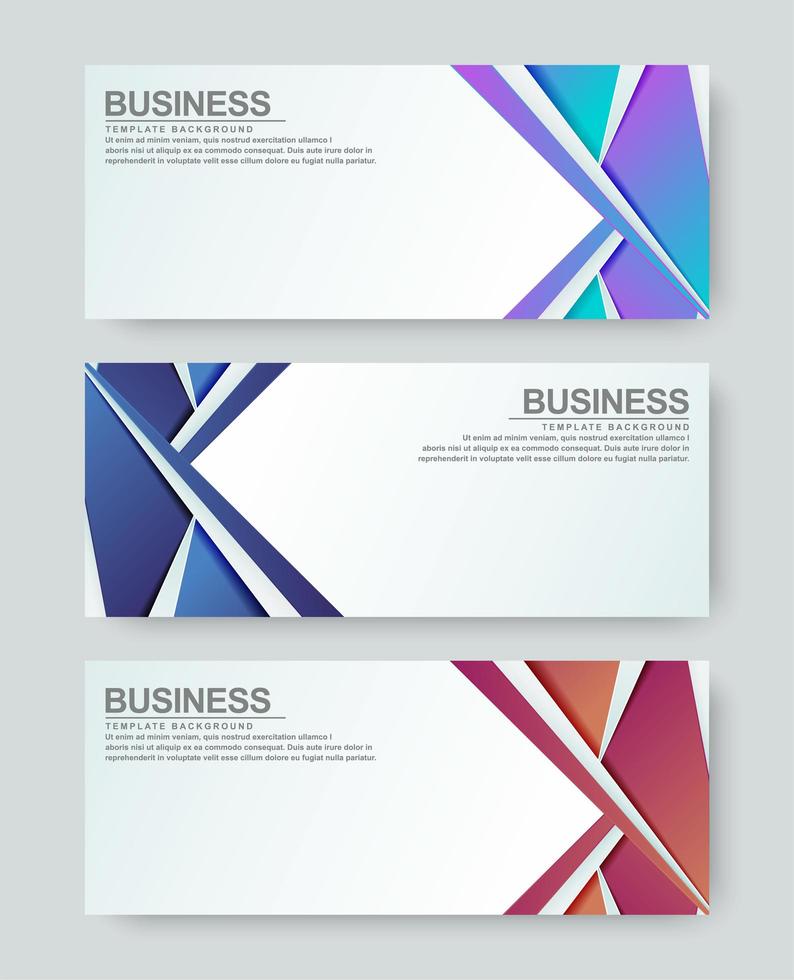 conjunto de banners de negocios modernos vector