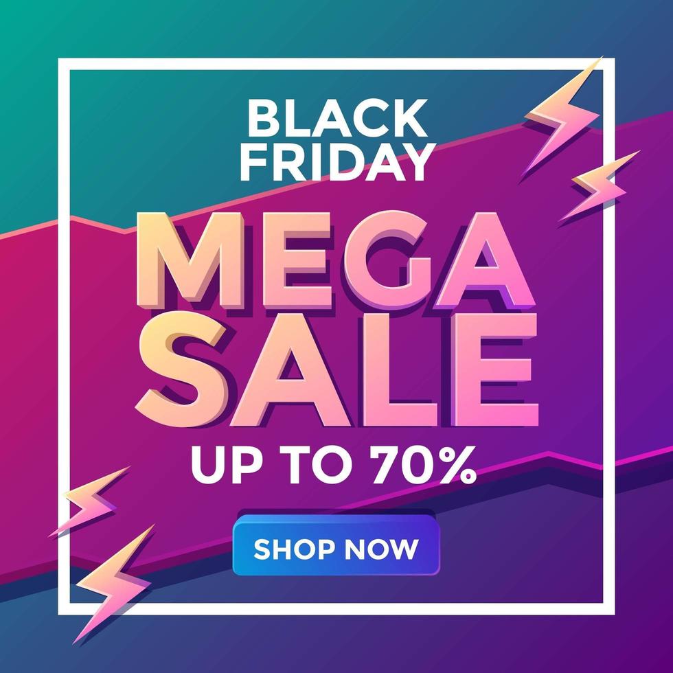 mega venta de viernes negro vector