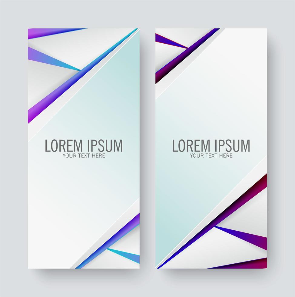 Business vertical banner set in line style vector