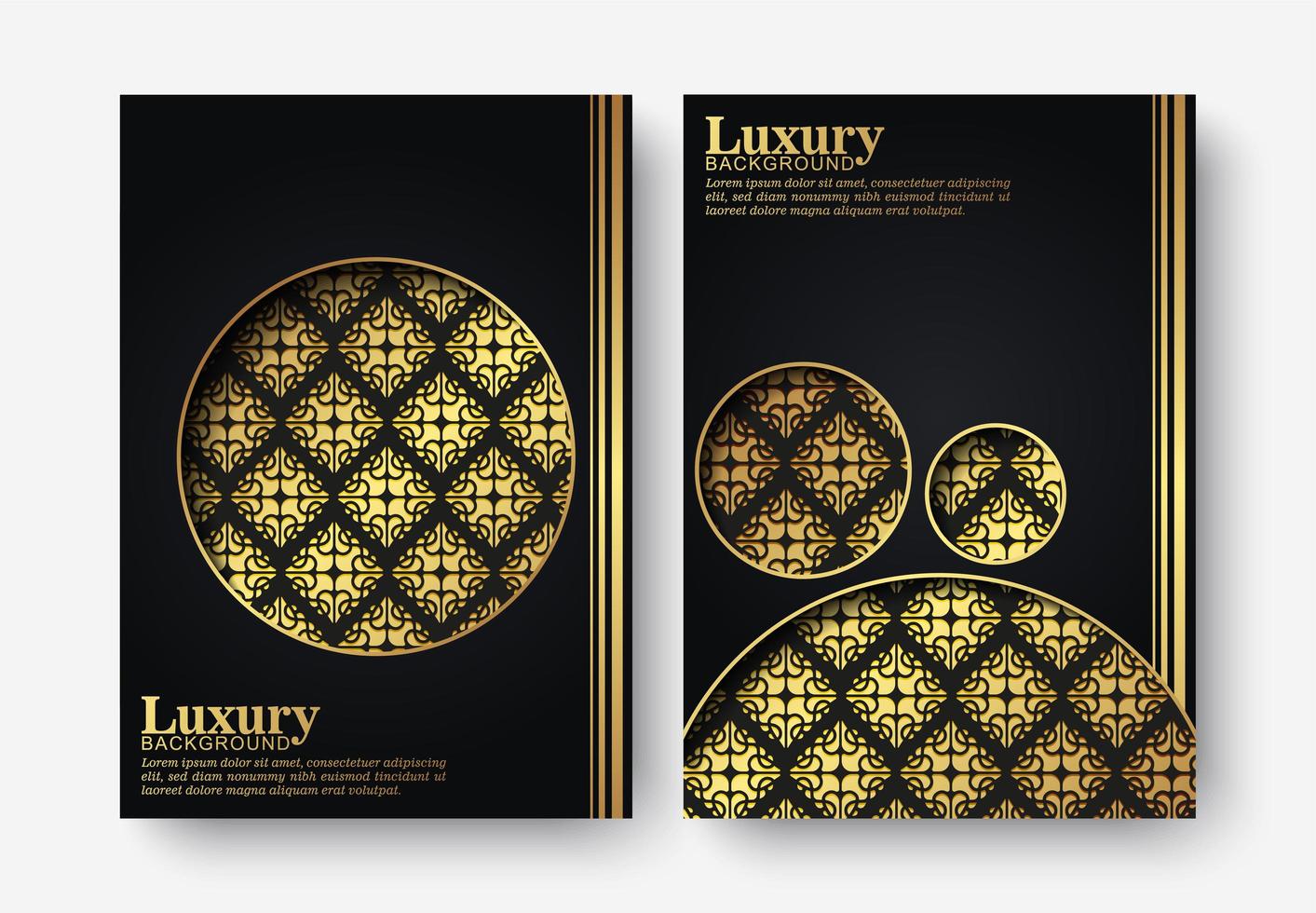 Luxury dark cover set in textural style vector