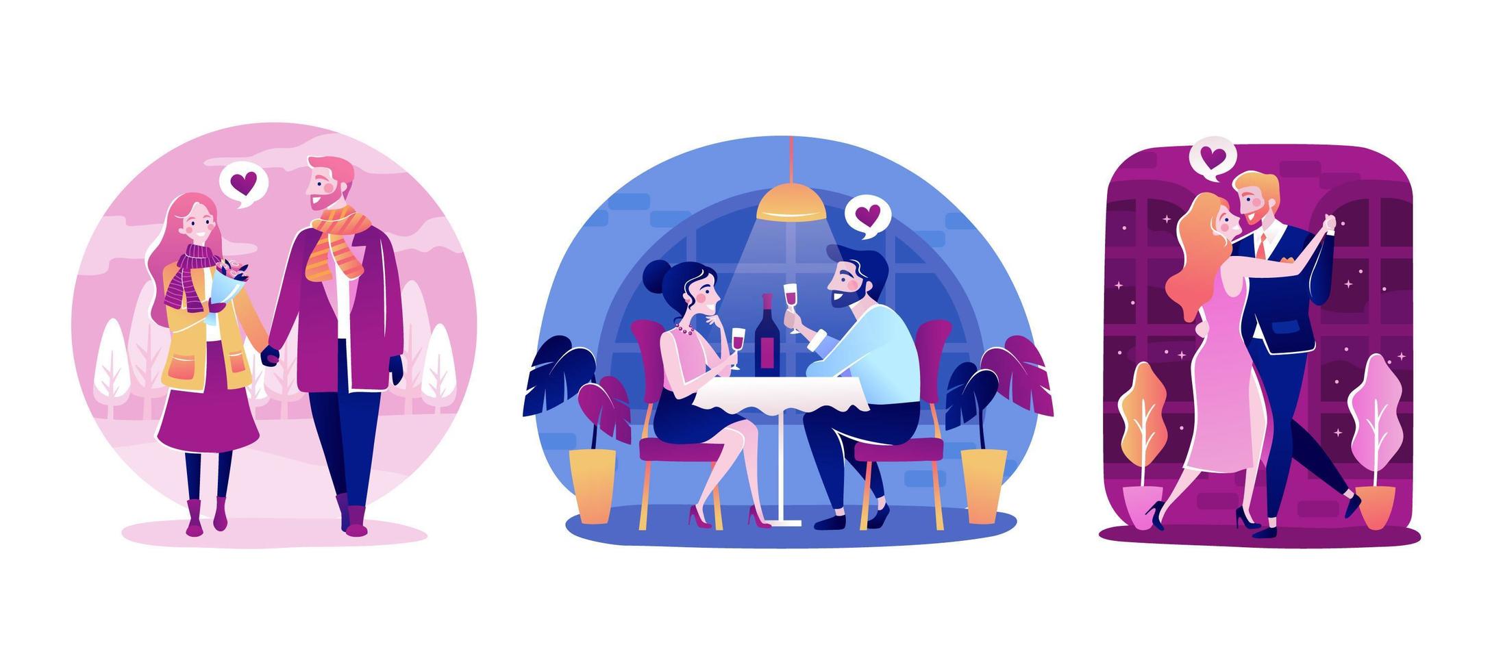 Romantic Couple Celebrating Valentine's Day vector