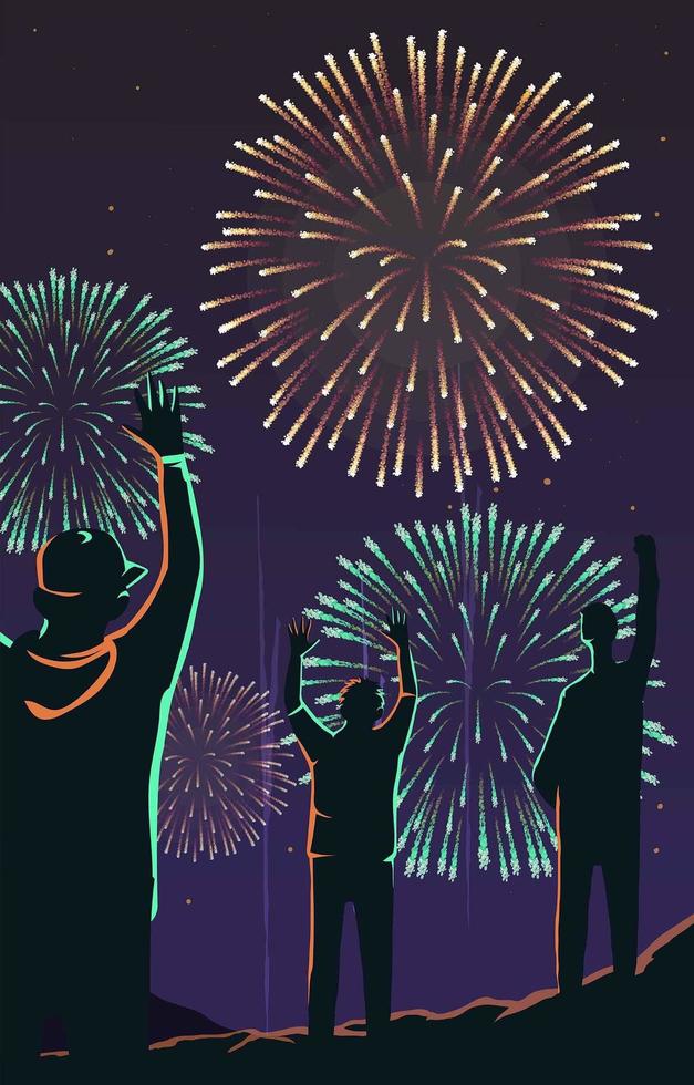 Hand in The Air for Tonight Fireworks vector