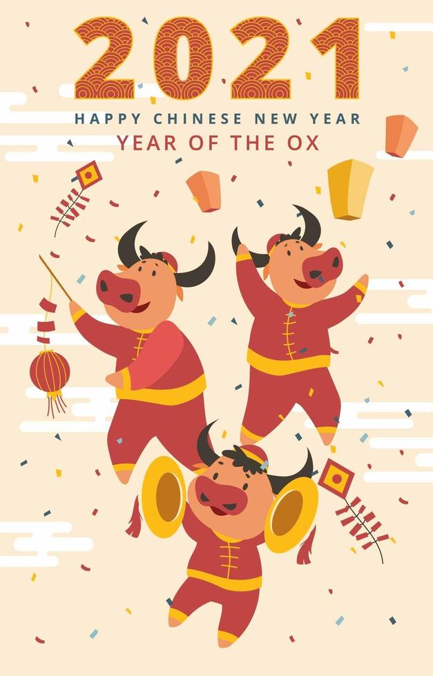 2021 Chinese New Year Greeting Concept vector