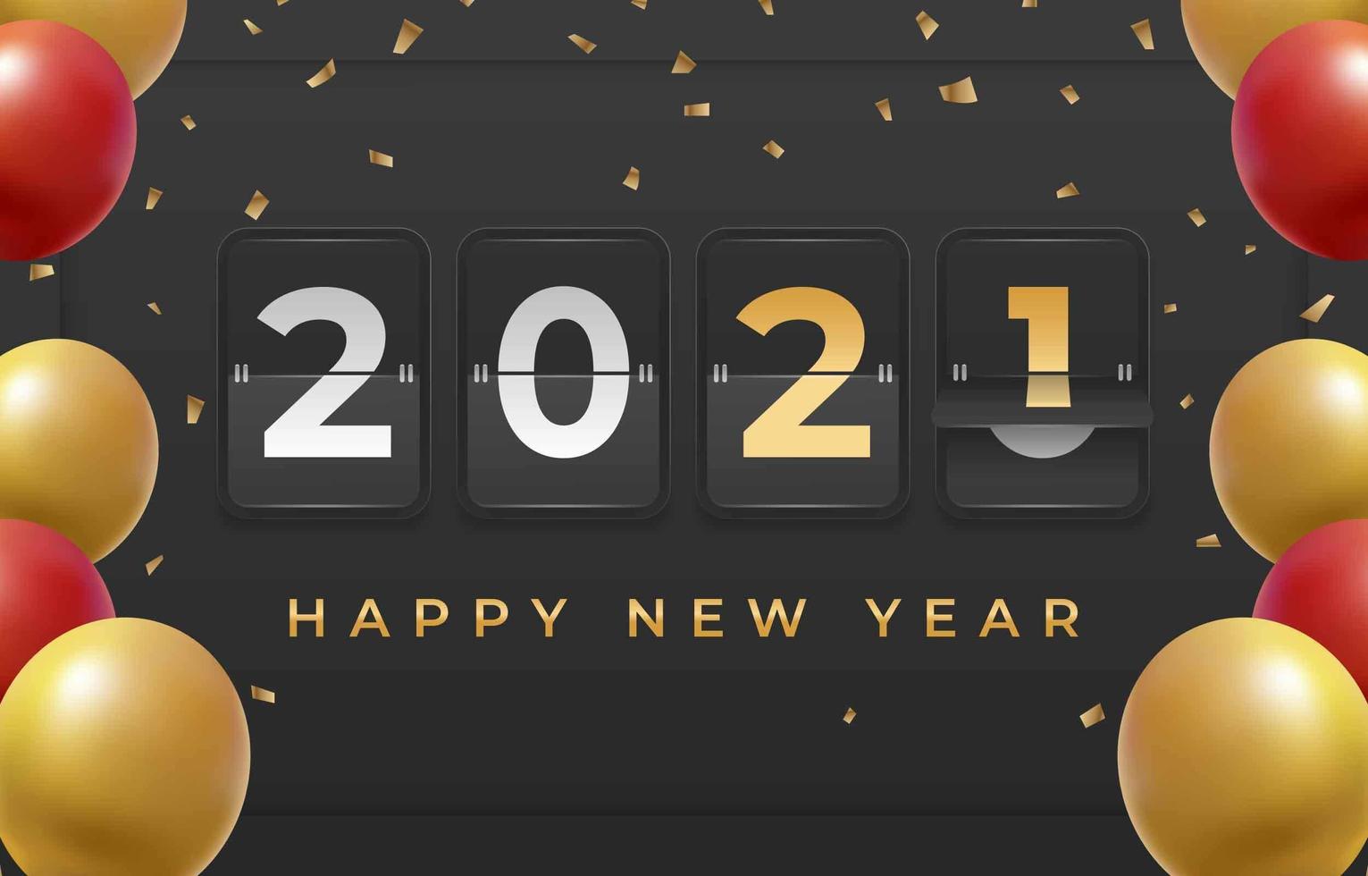 New Year 2021 Scoreboard Countdown vector