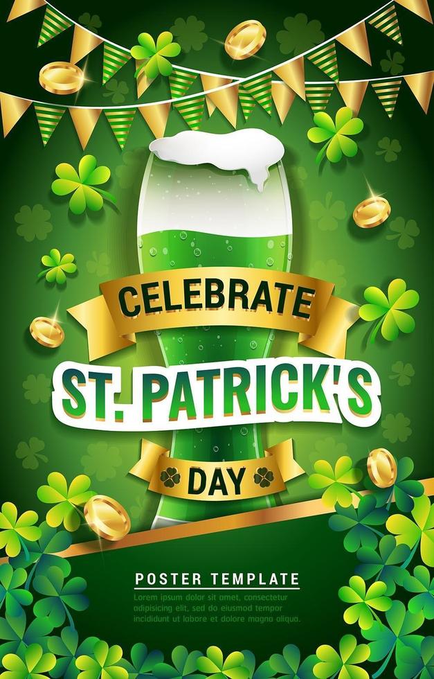St. Patrick's Day Green Beer Poster vector