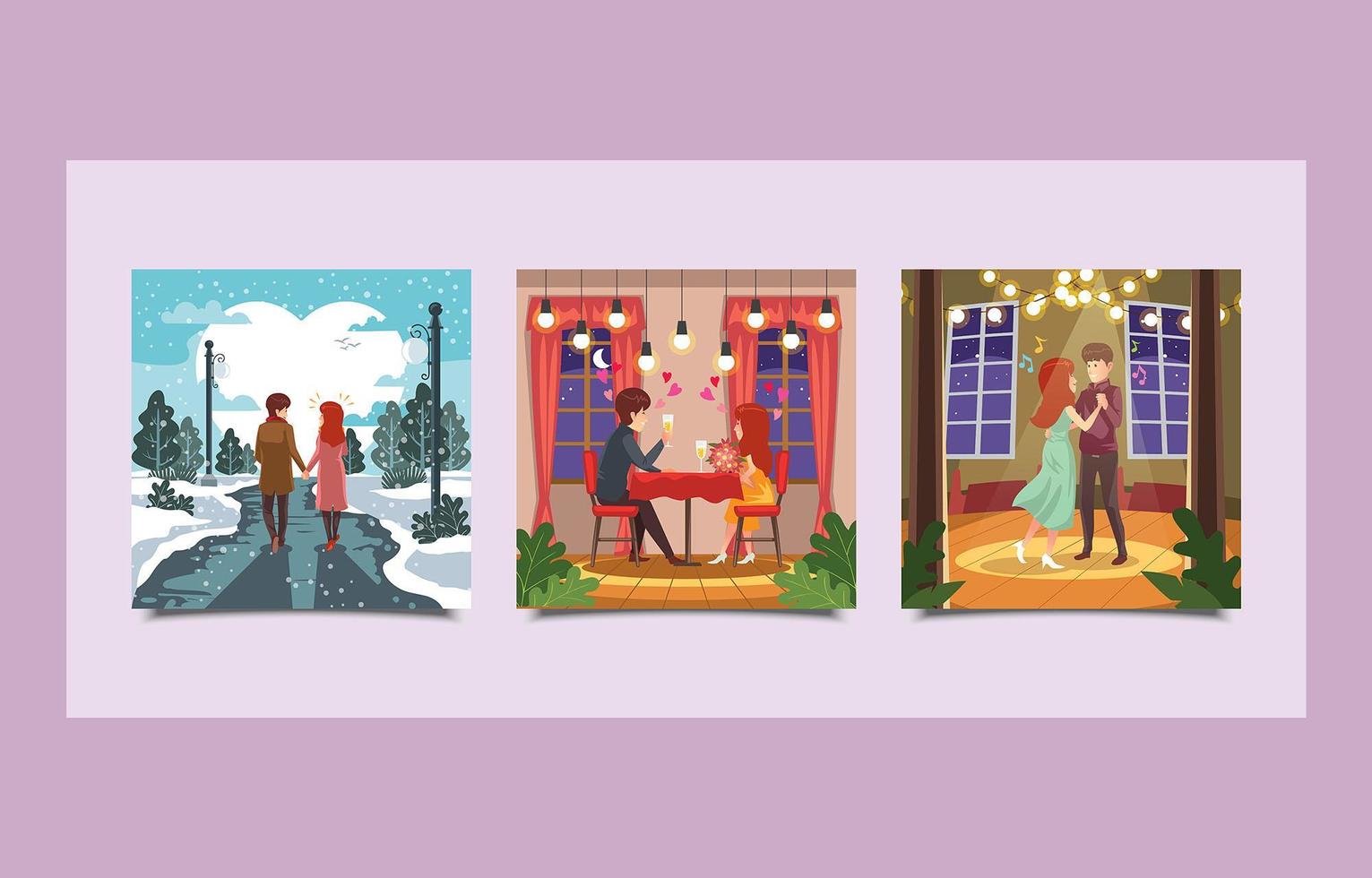 Romantic Concept Of Couples In The Valentine's Days vector