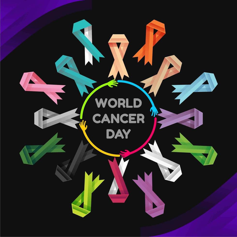 World Cancer Day Ribbons vector