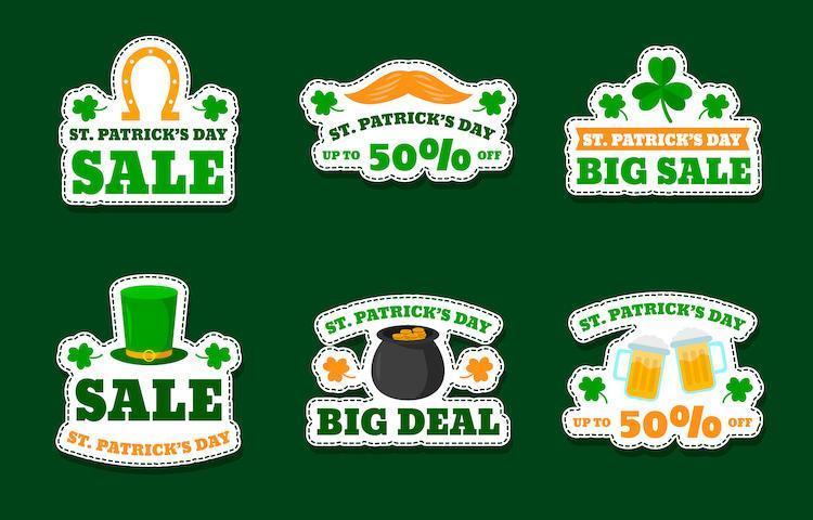 Cute St. Patrick's Day Marketing Sticker Collection vector