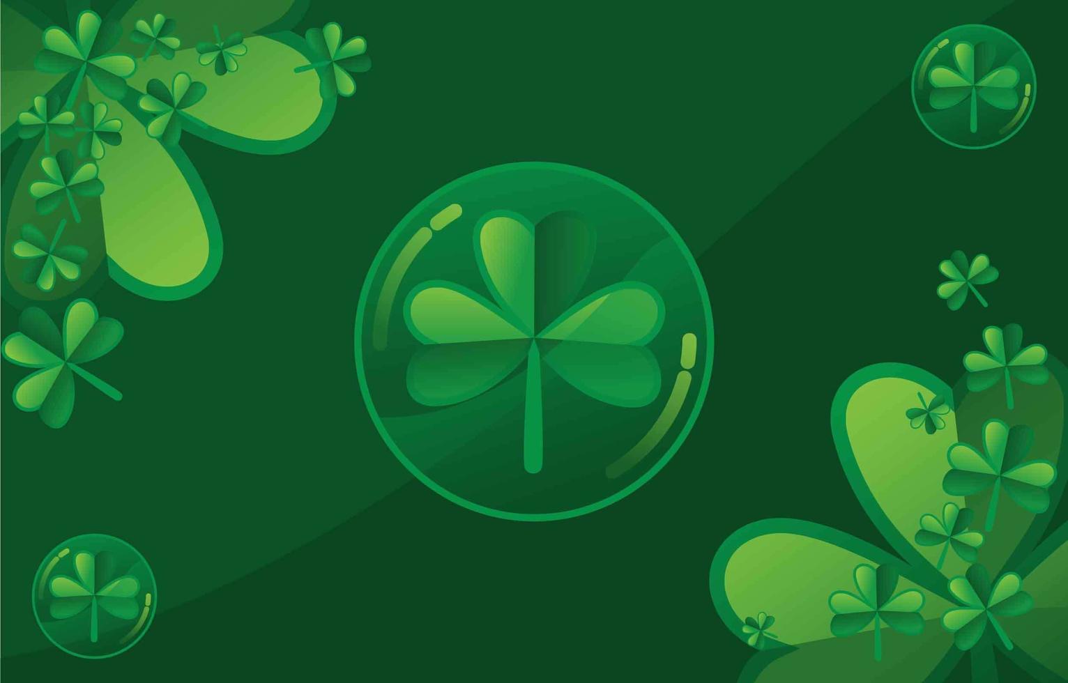 Clover Illustration With Green Accent vector