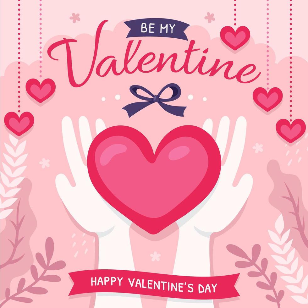 Be My Valentine Love Card vector