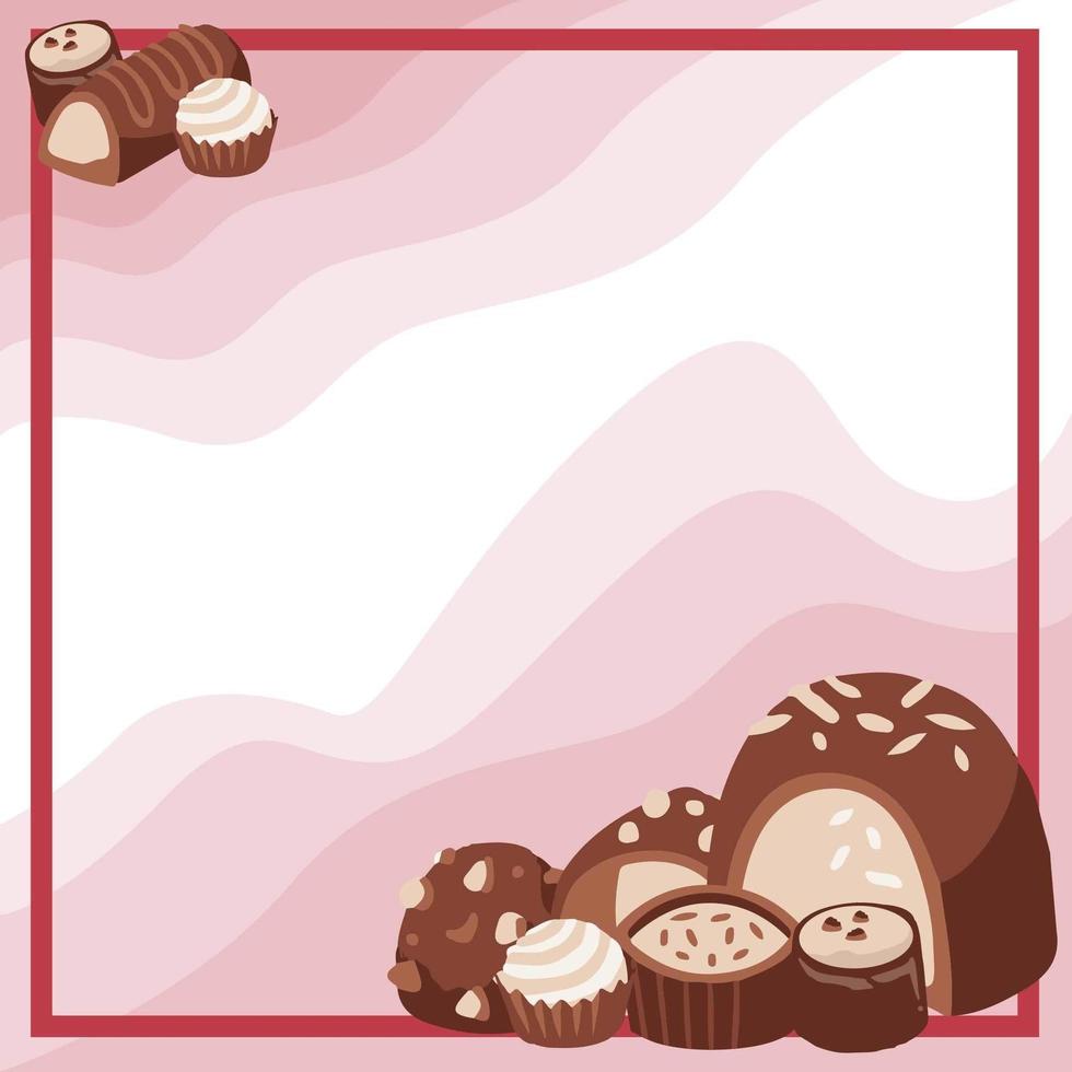 A Bunch of Chocolate With Cream Wave Background vector