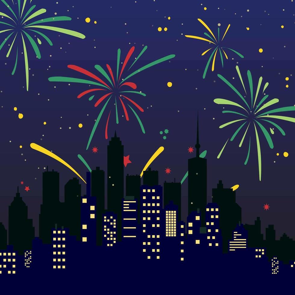 Sapphire Blue City Firework Festive vector