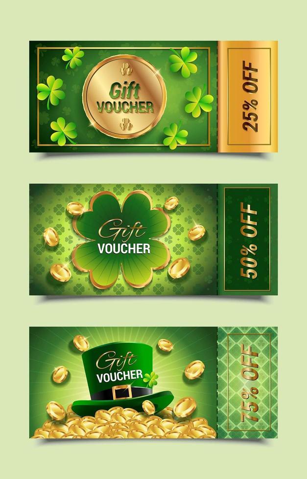 Saint Patrick's Gift Voucher Templates vector