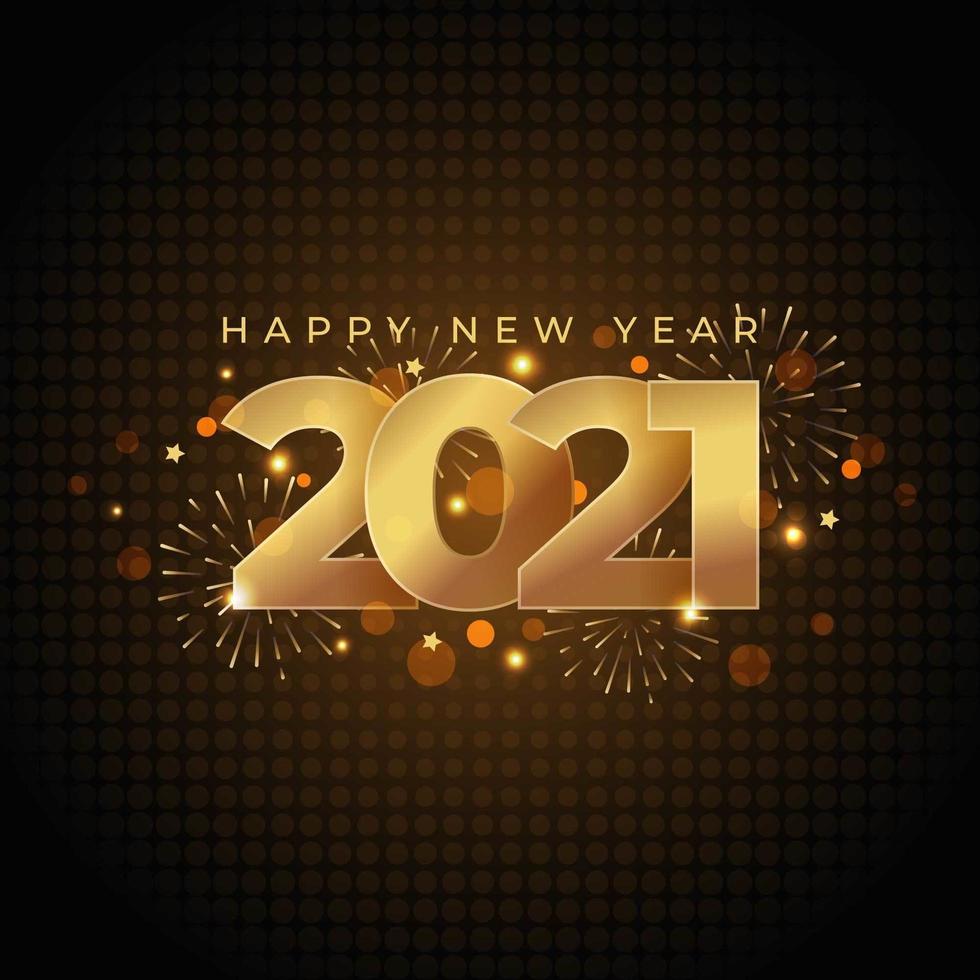 Golden Happy New Year 2021 vector