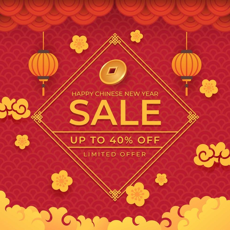 Happy Chinese New Year Sale Offer vector