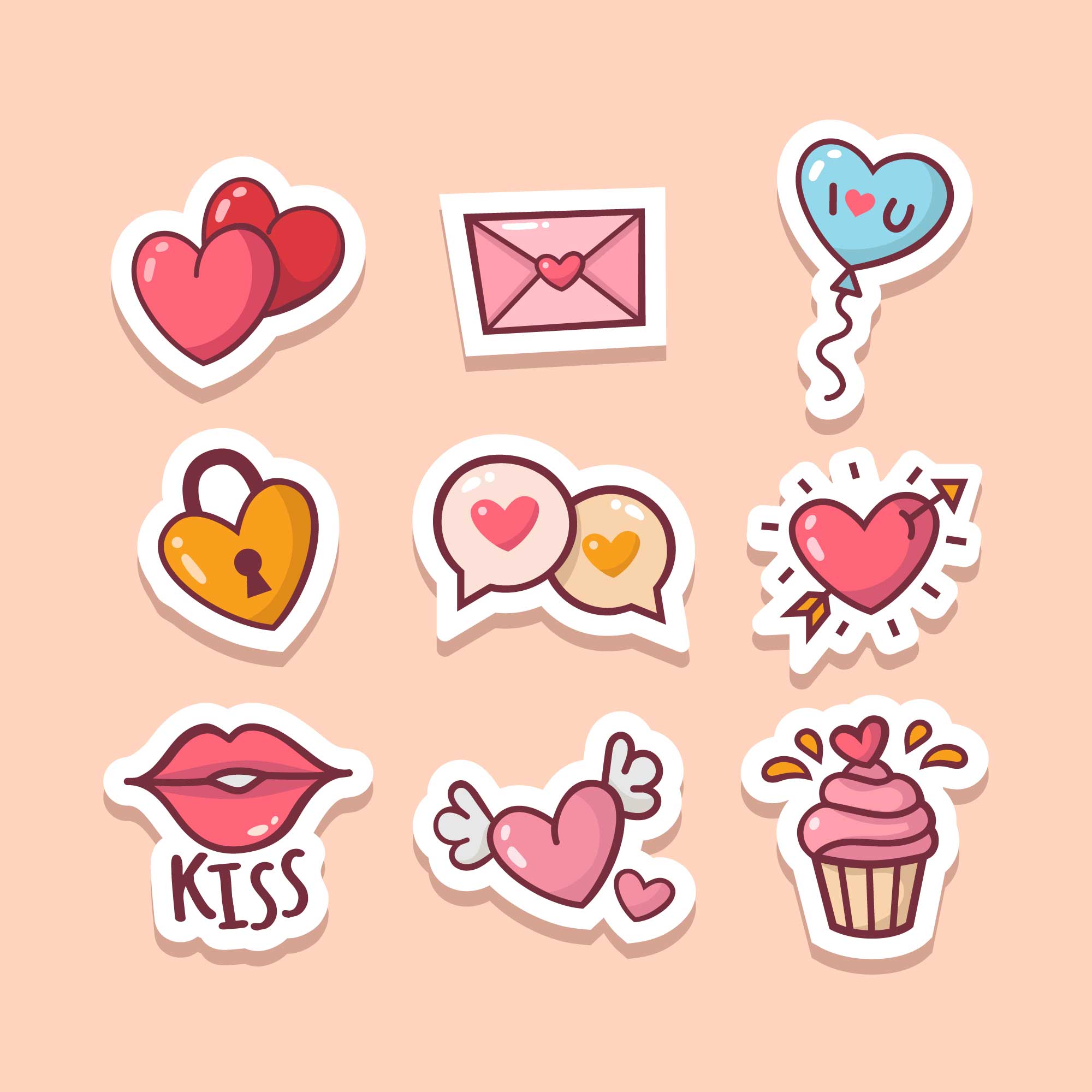 Valentine heart stickers