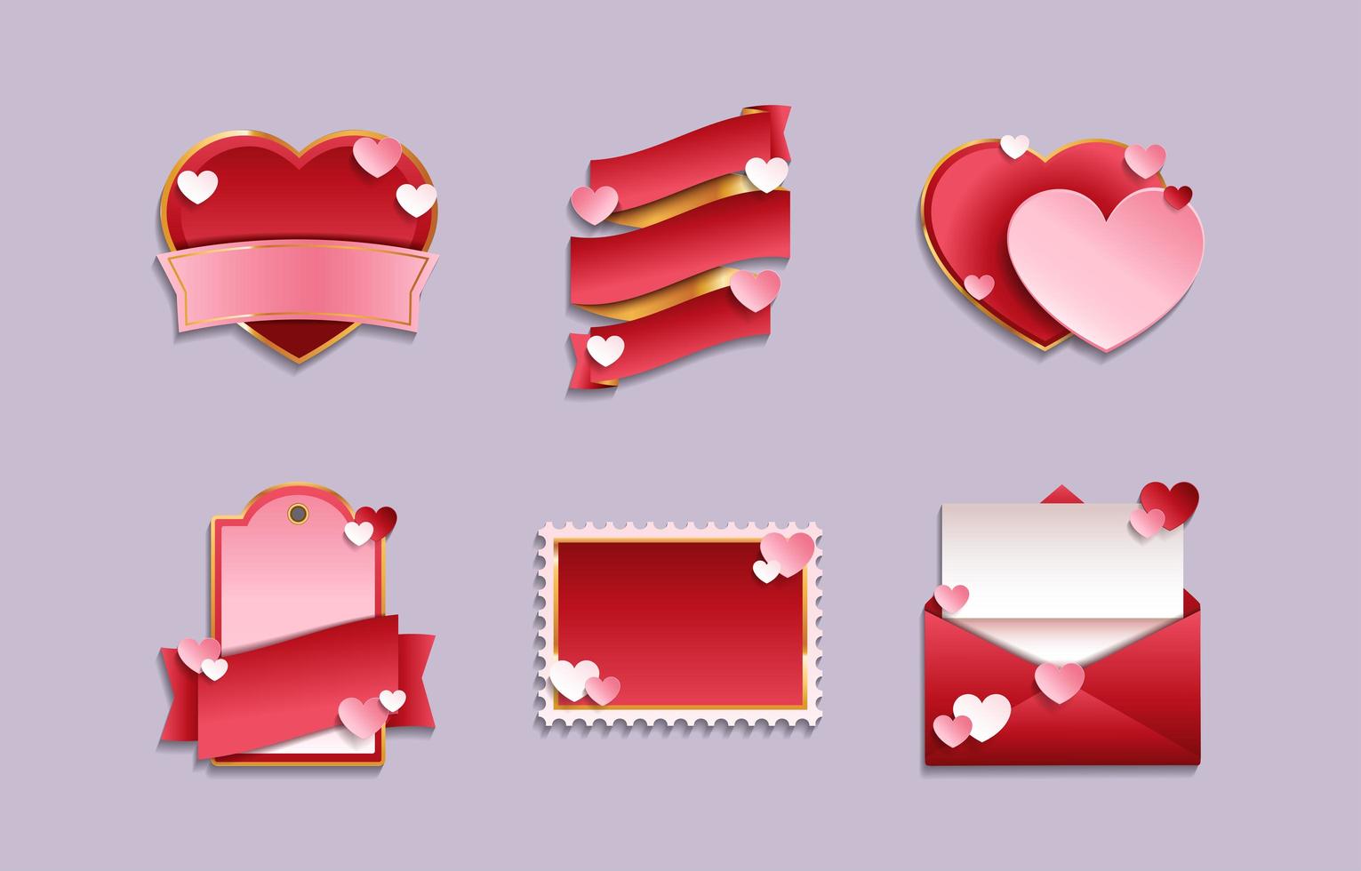 Valentine's Day Label and Badge Templates vector