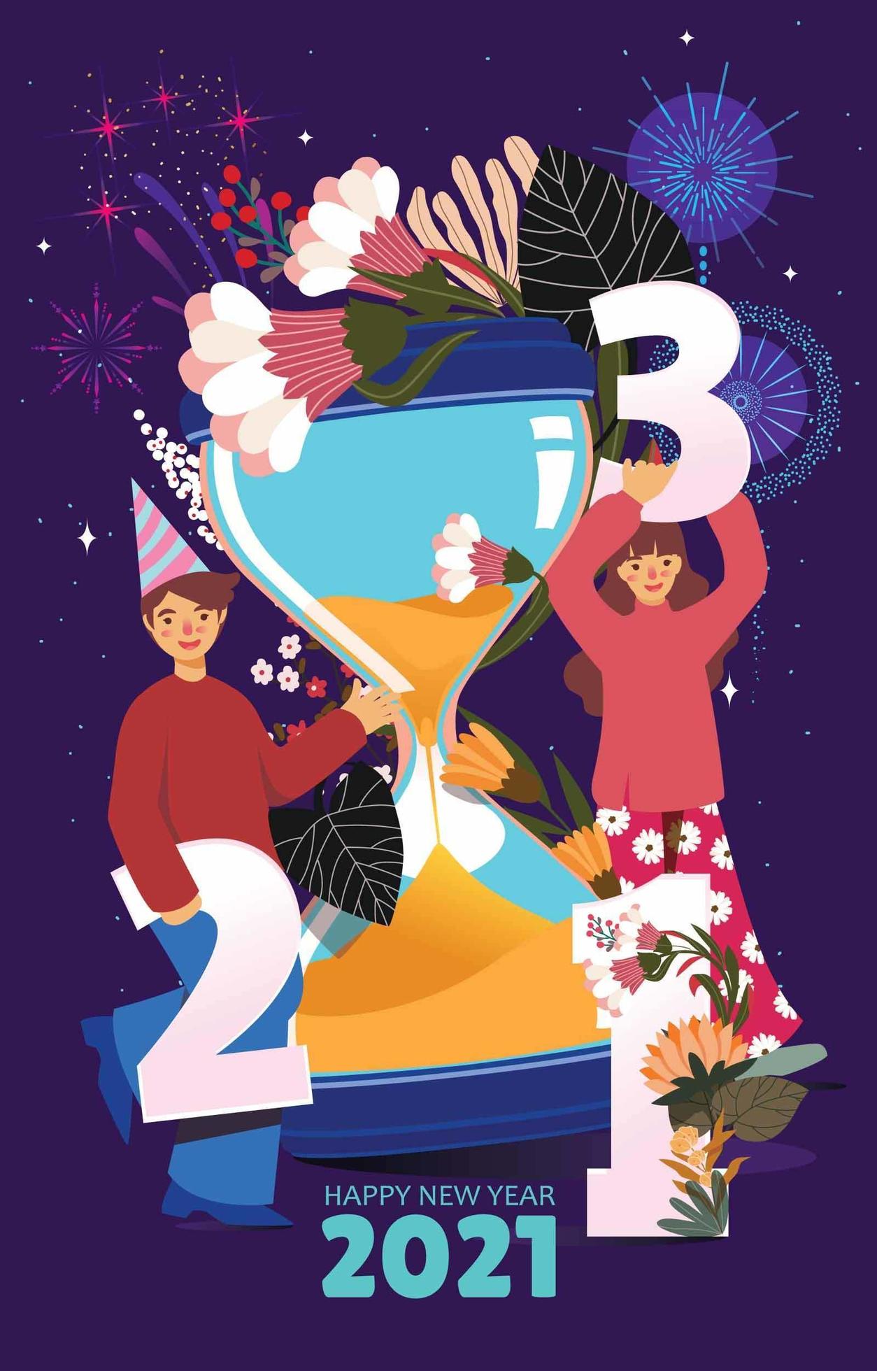 Countdown Timer New Year with Sandglass 1849601 Vector Art at Vecteezy