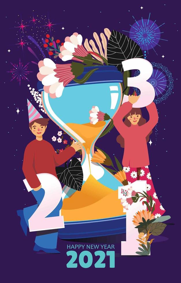 Countdown Timer New Year with Sandglass vector