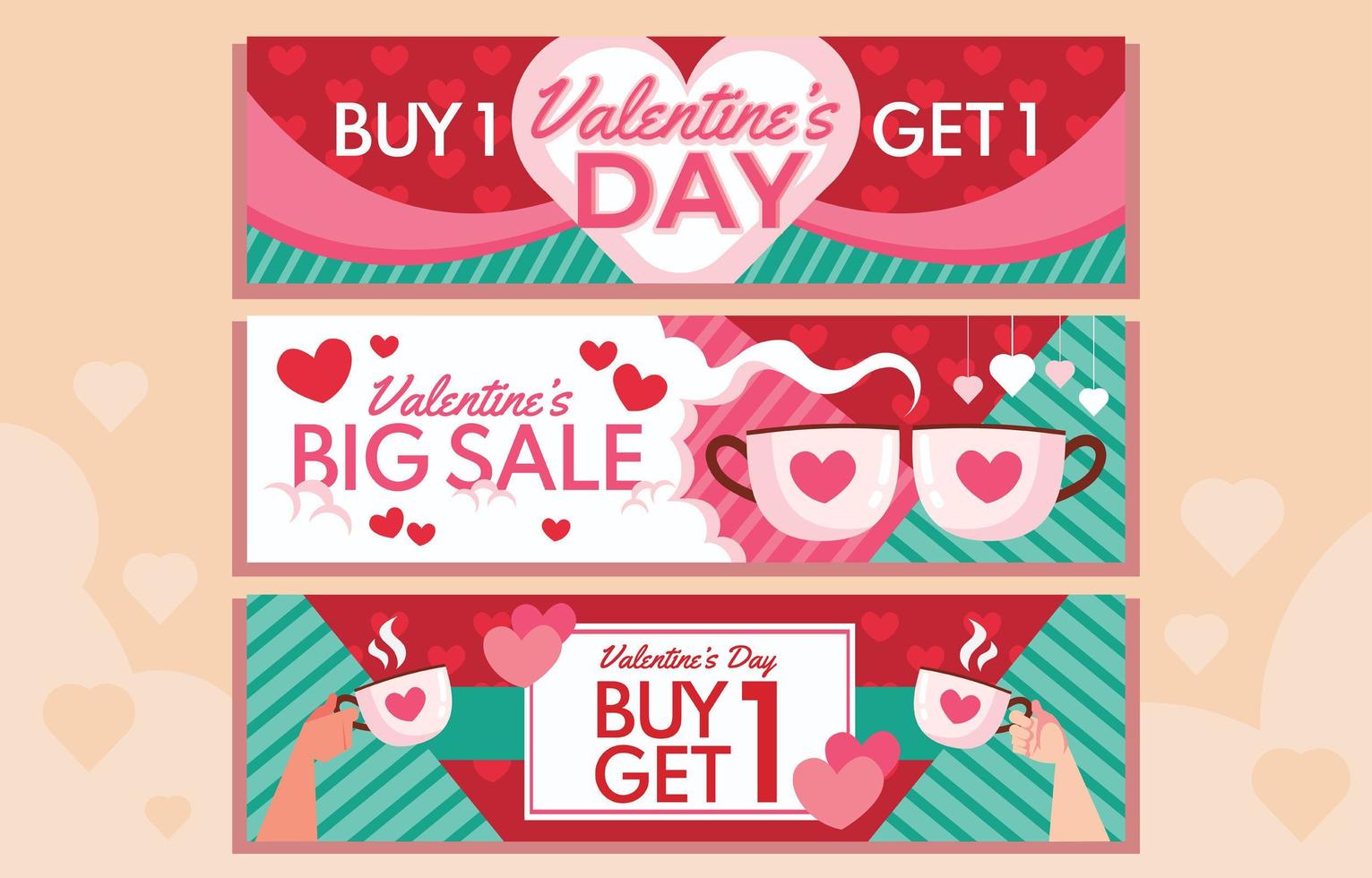 Buy 1 get 1 Couple Valentine vector