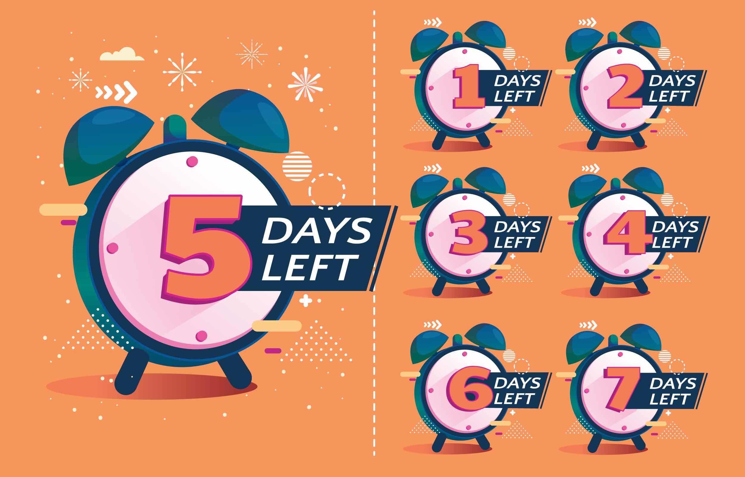 Countdown Timer with Alarm Clock 1849636 Vector Art at Vecteezy