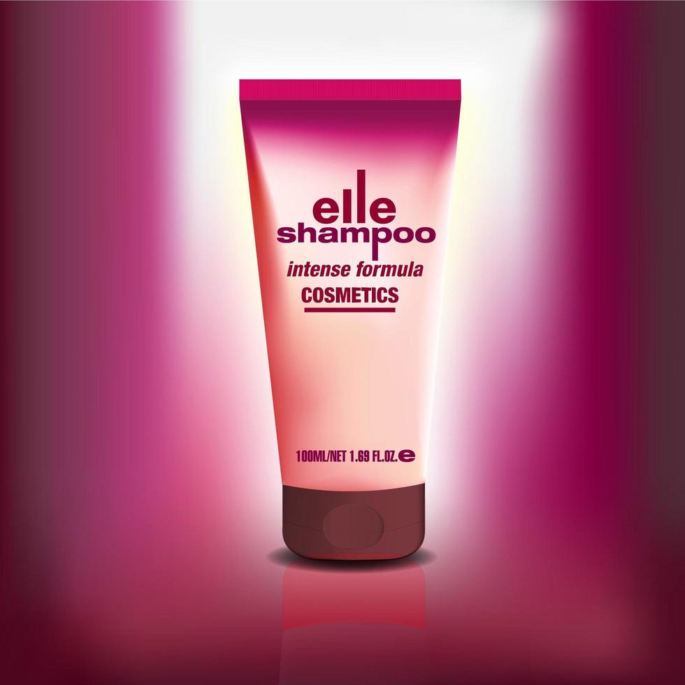 Cosmetic tube label, package mock-up template design vector