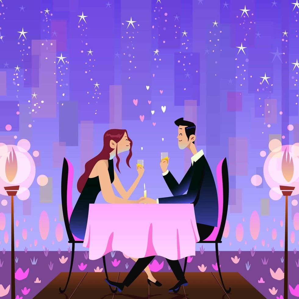Couple Romantic Dinner vector