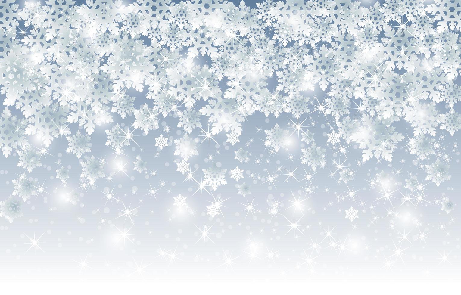 Abstract Winter Snowflakes Background vector