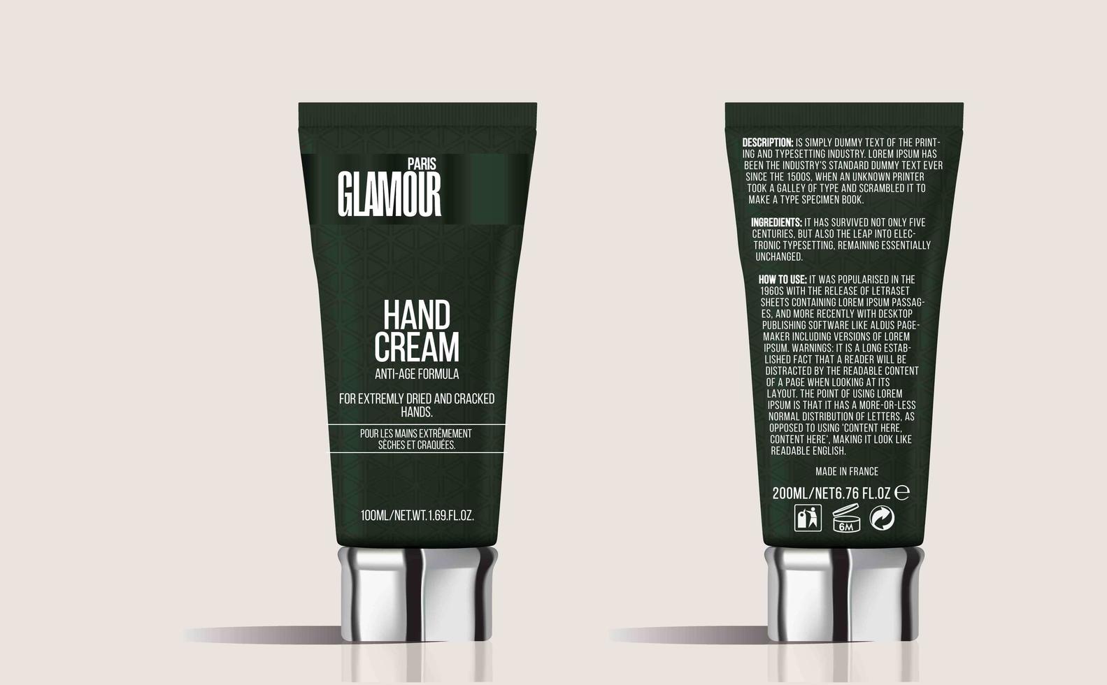 Luxury Hand  Cream Cosmetics Tubes Mockup vector