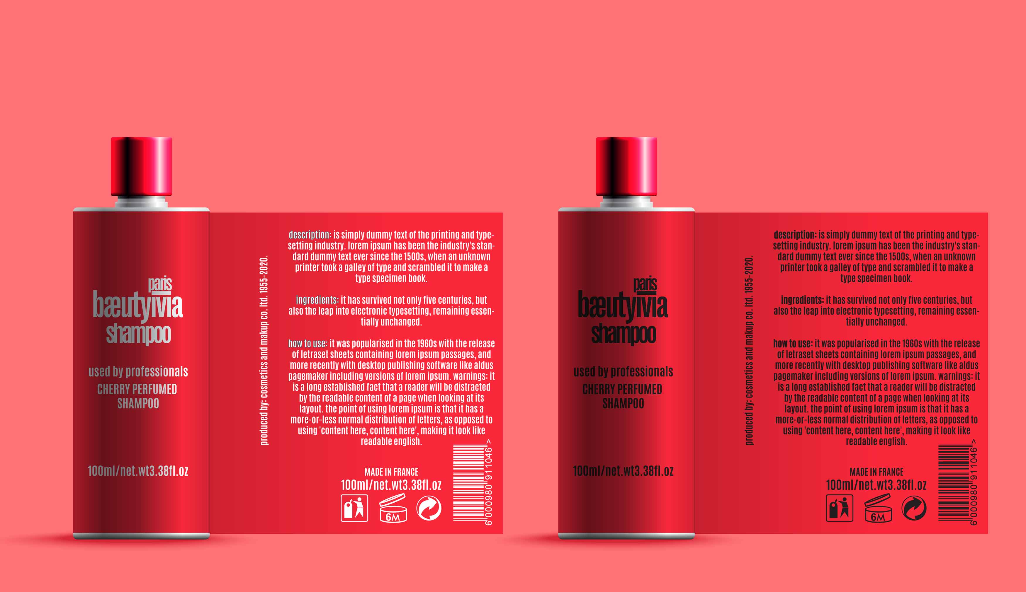 Cosmetics Shampoo Bottles Package Mock-up Template 1849694 Vector Art