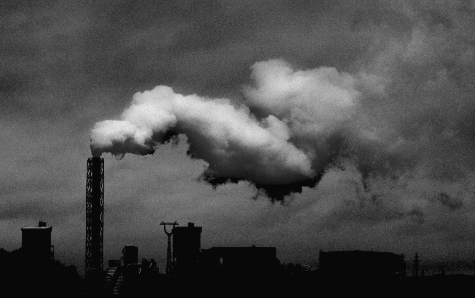 Monochrome of an industrial plant photo