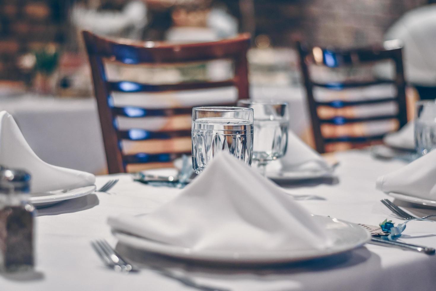 Plate setting on a table photo