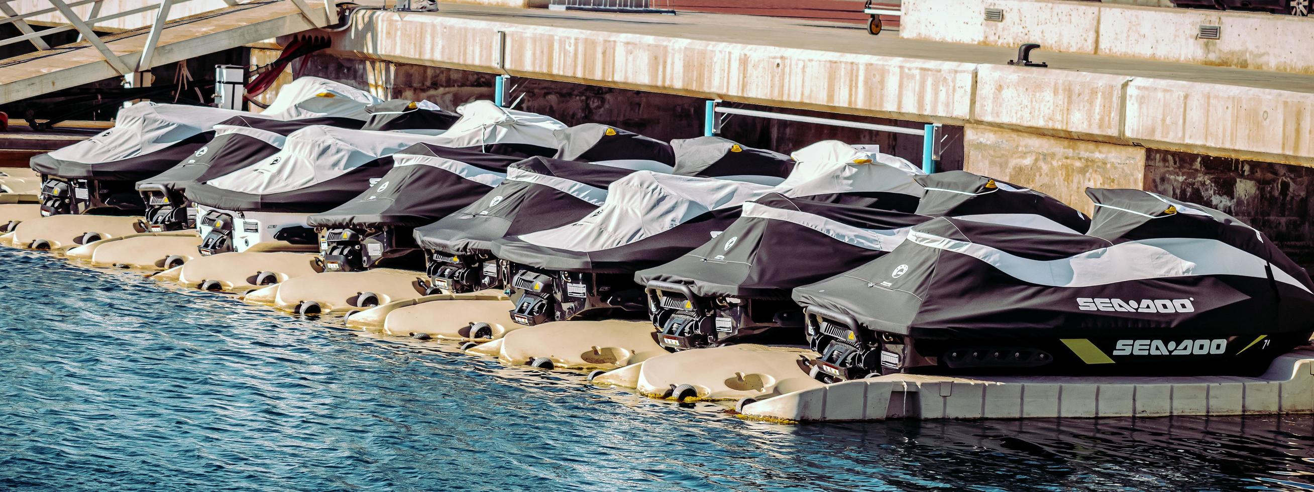 Covered jet skis photo