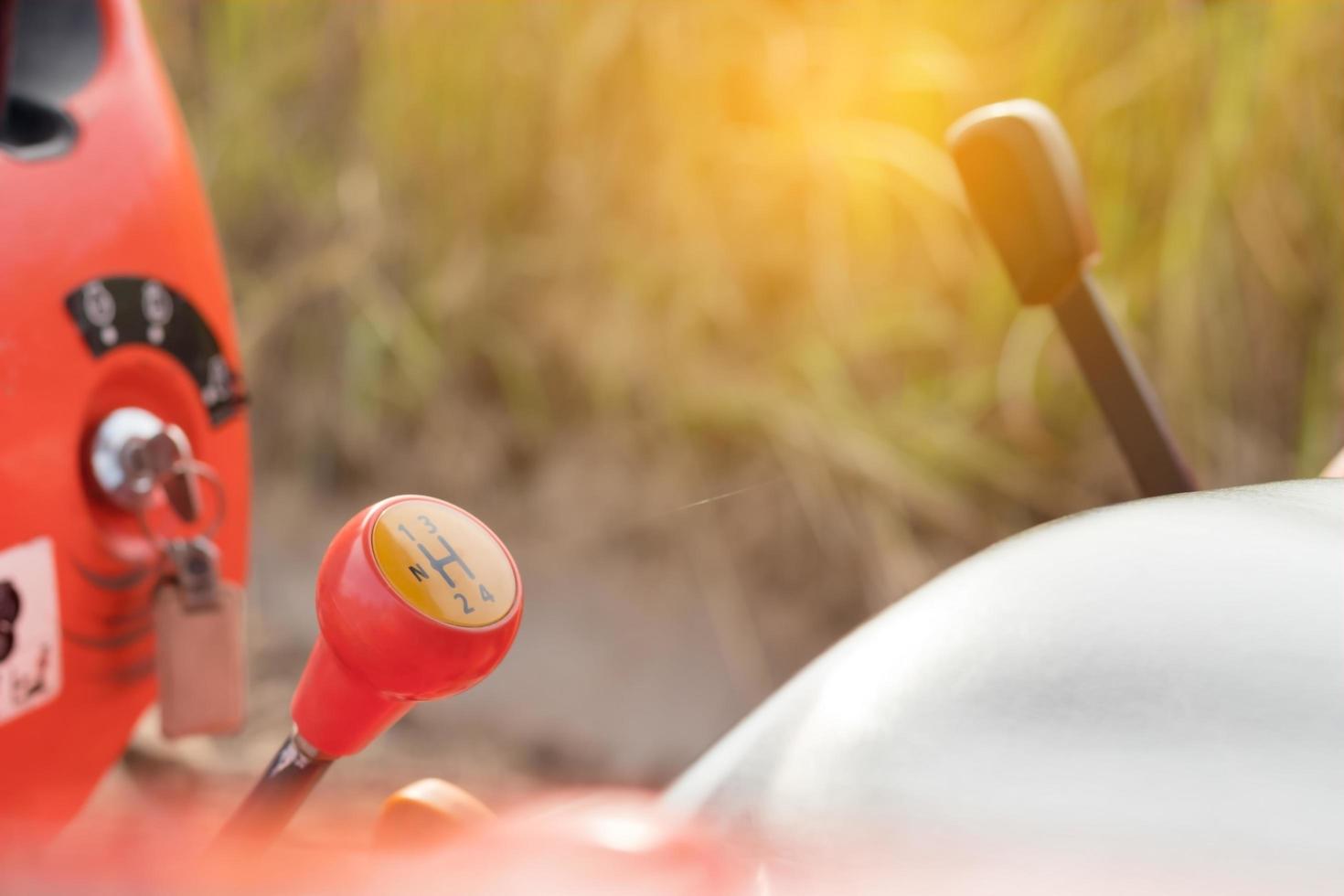 Gear shifts on a tractor photo