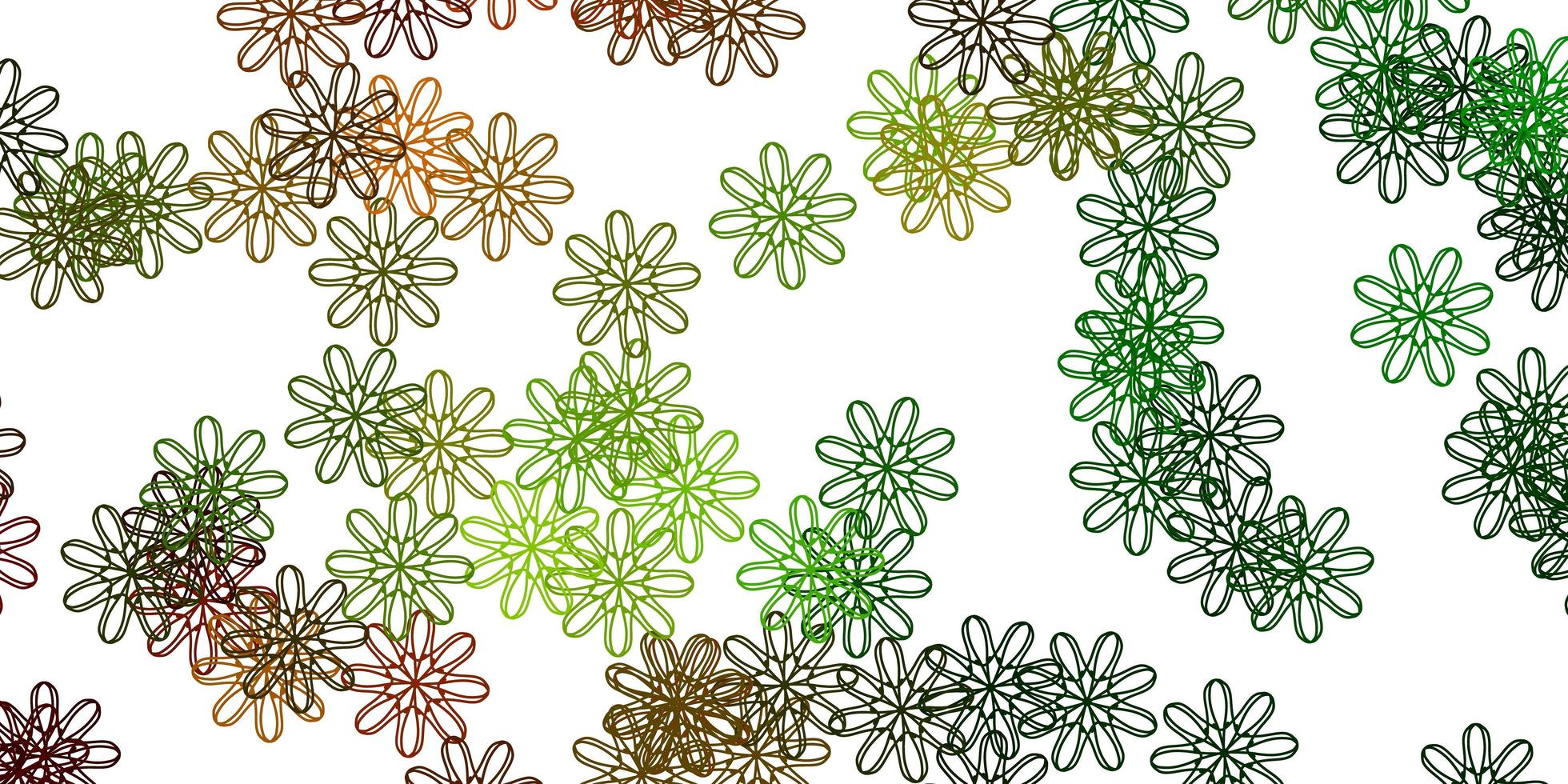 diseño natural del vector verde claro, amarillo con flores.