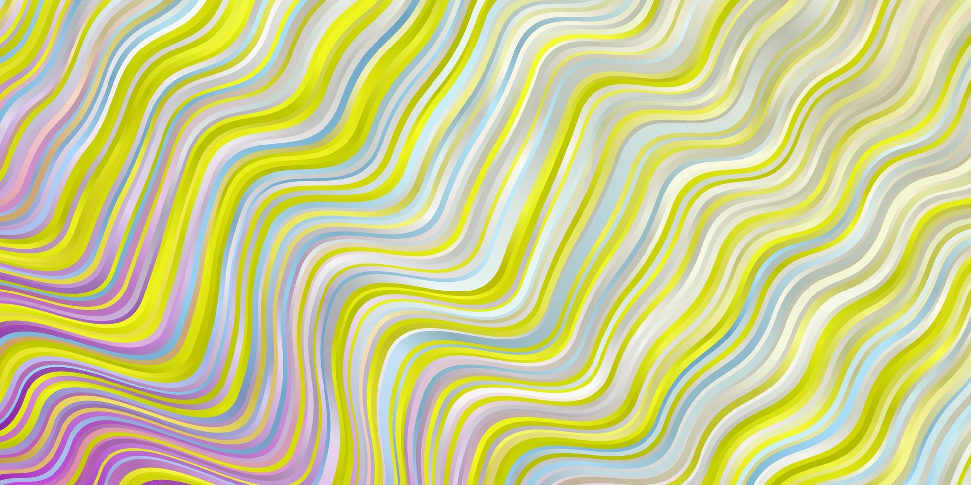 Fondo de vector multicolor claro con líneas dobladas.