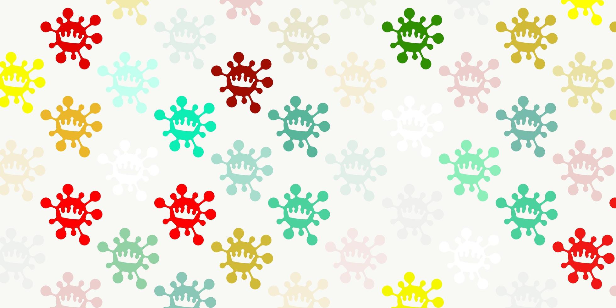 Light multicolor vector pattern with coronavirus elements.